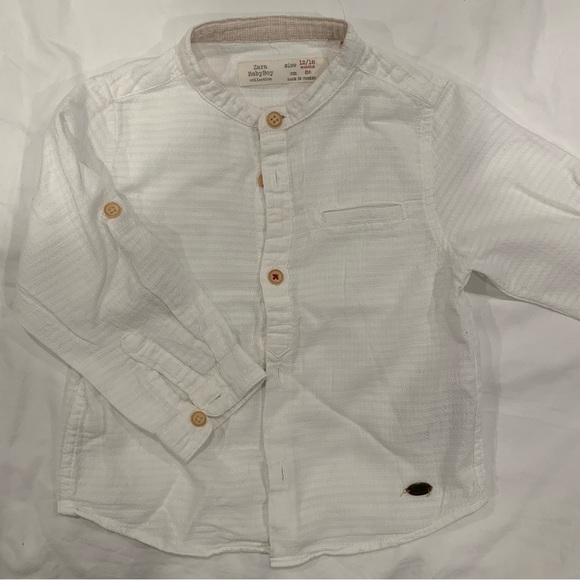 Zara Baby White Button Down Shirt - 12-18 Months - Picture 1 of 5